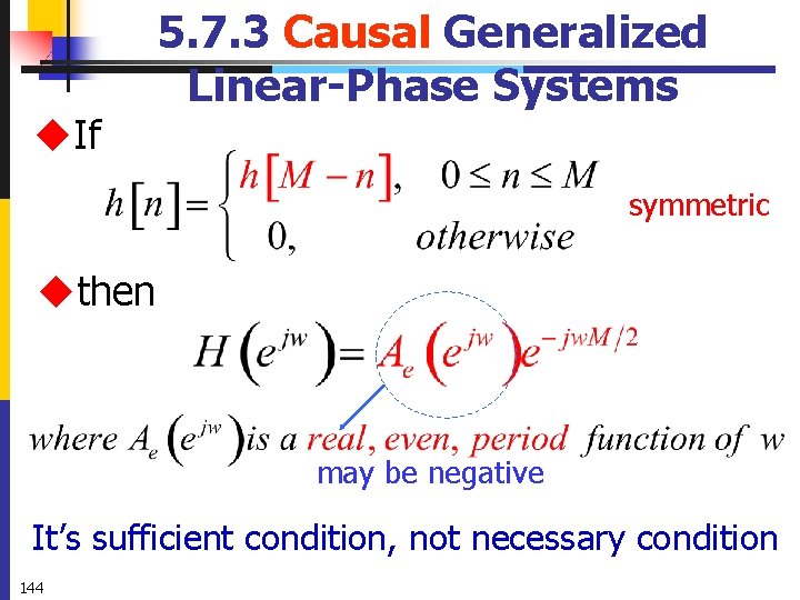 u. If 5. 7. 3 Causal Generalized Linear-Phase Systems symmetric uthen may be negative