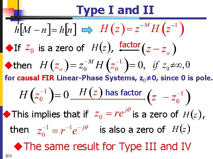 Type I and II u. If is a zero of , factor uthen for