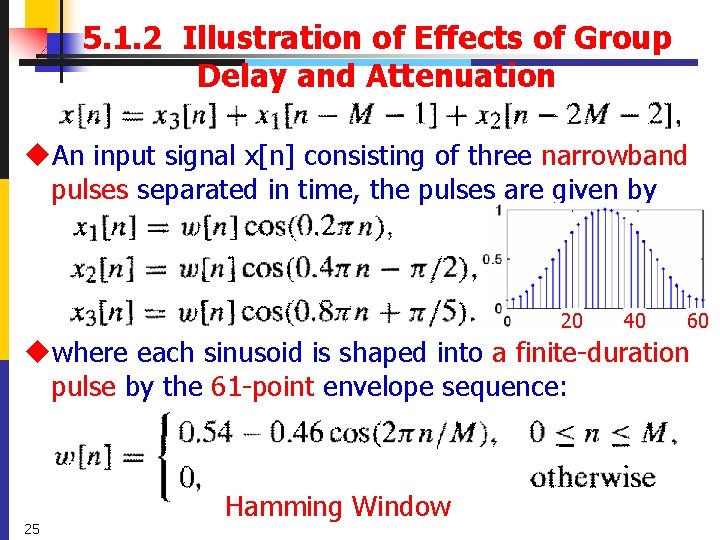 5. 1. 2 Illustration of Effects of Group Delay and Attenuation u. An input