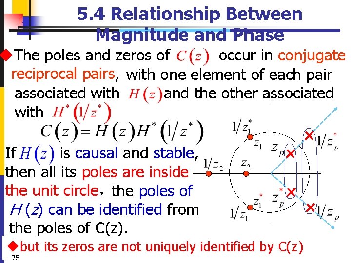 5. 4 Relationship Between Magnitude and Phase u. The poles and zeros of occur