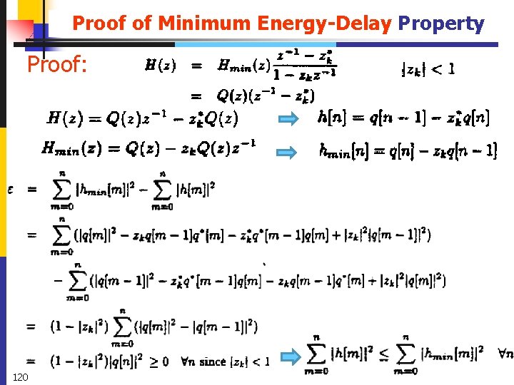 Proof of Minimum Energy-Delay Property Proof: 120 