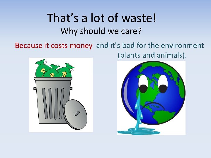 That’s a lot of waste! Why should we care? Because it costs money and