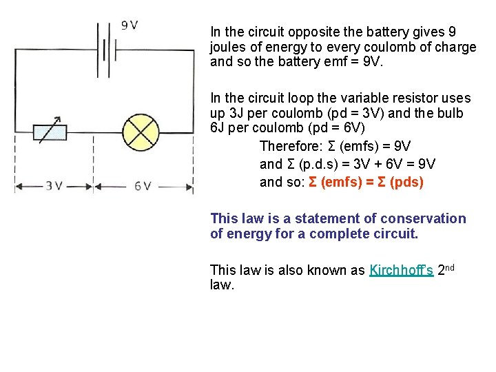 In the circuit opposite the battery gives 9 joules of energy to every coulomb