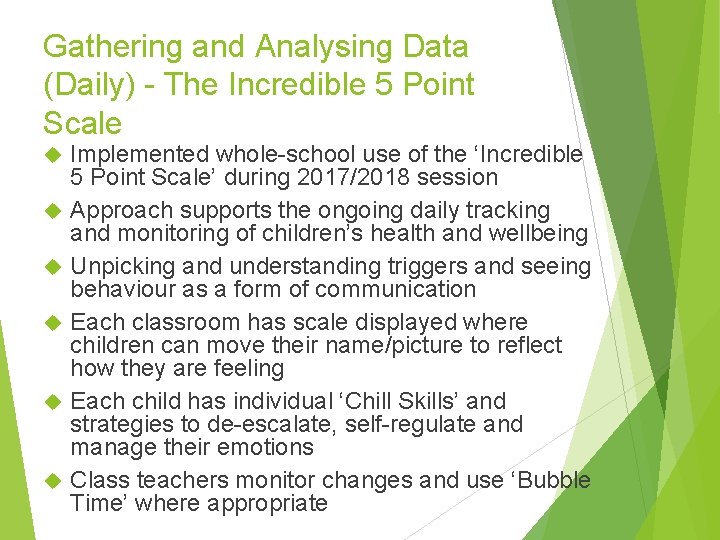 Gathering and Analysing Data (Daily) - The Incredible 5 Point Scale Implemented whole-school use