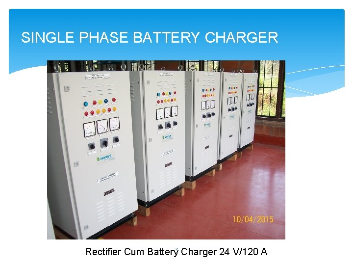 SINGLE PHASE BATTERY CHARGER 2 Rectifier Cum Battery Charger 24 V/120 A 