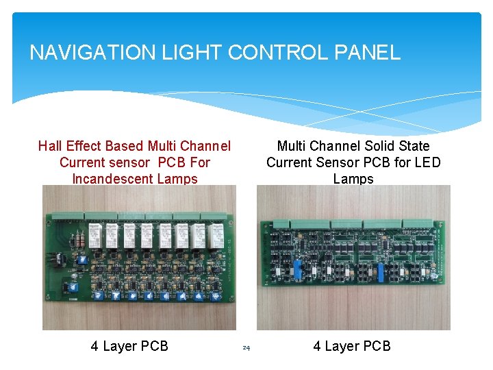 NAVIGATION LIGHT CONTROL PANEL Multi Channel Solid State Current Sensor PCB for LED Lamps
