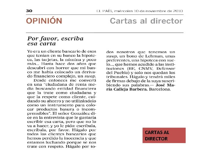 CARTAS AL DIRECTOR 