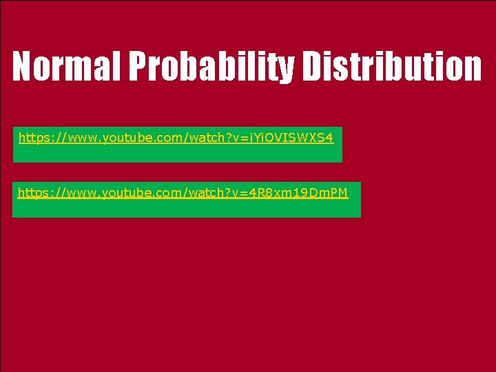 Normal Probability Distribution https: //www. youtube. com/watch? v=i. Yi. OVISWXS 4 https: //www. youtube.