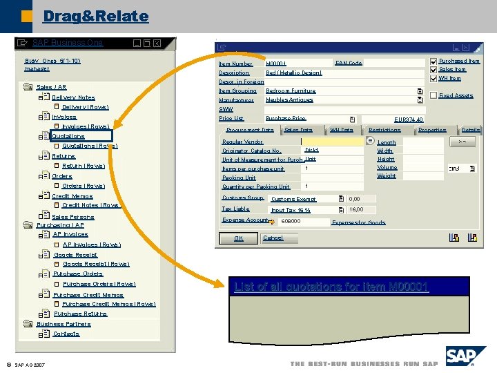 Drag&Relate SAP Business One Busy_Ones_5(1 -10) manager Sales / AR Delivery Notes Delivery (Rows)
