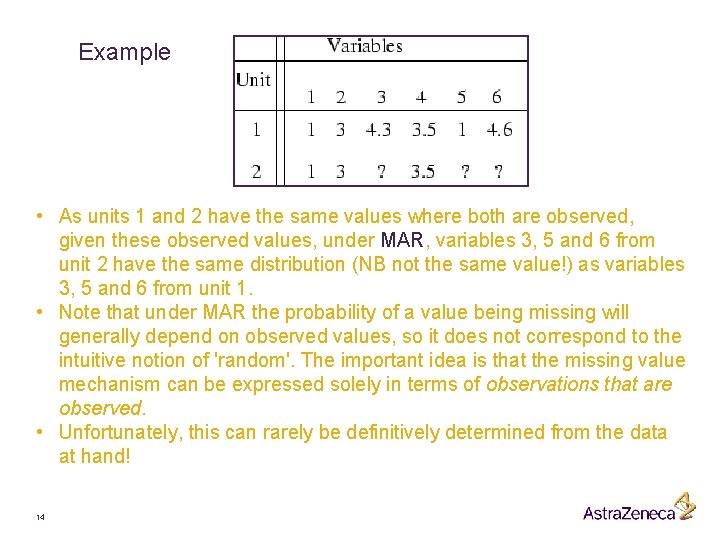 Example • As units 1 and 2 have the same values where both are