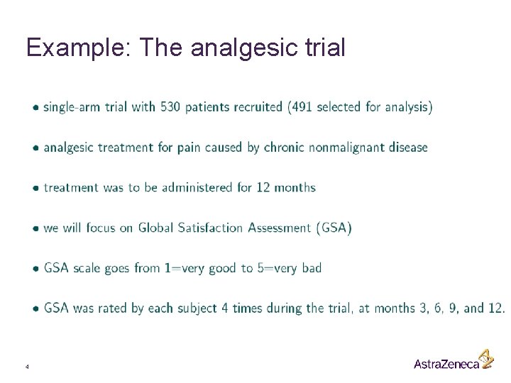 Example: The analgesic trial 4 