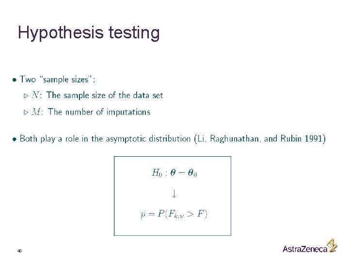 Hypothesis testing 40 