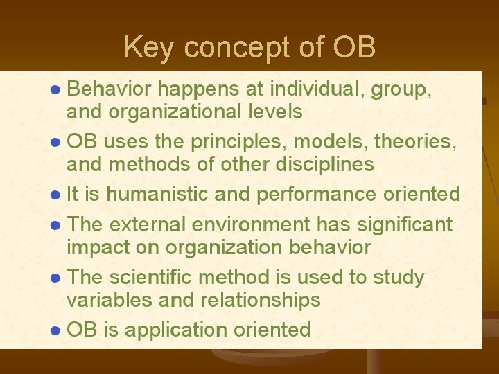 Key concept of OB 