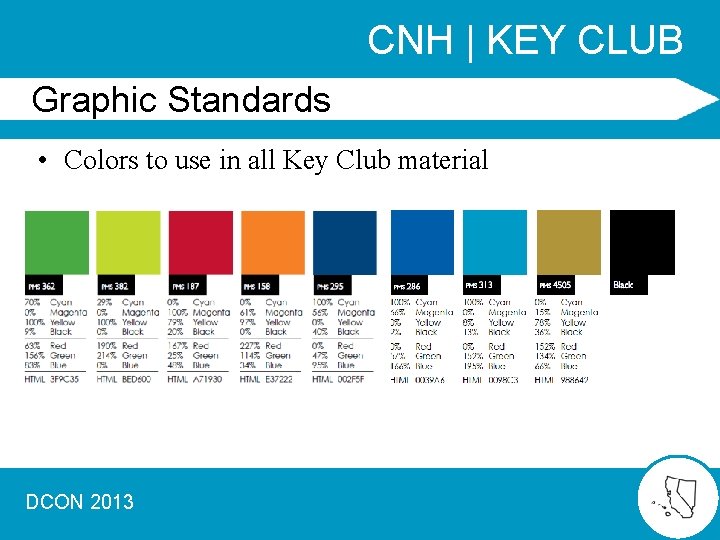 CNH | KEY CLUB Graphic Standards • Colors to use in all Key Club