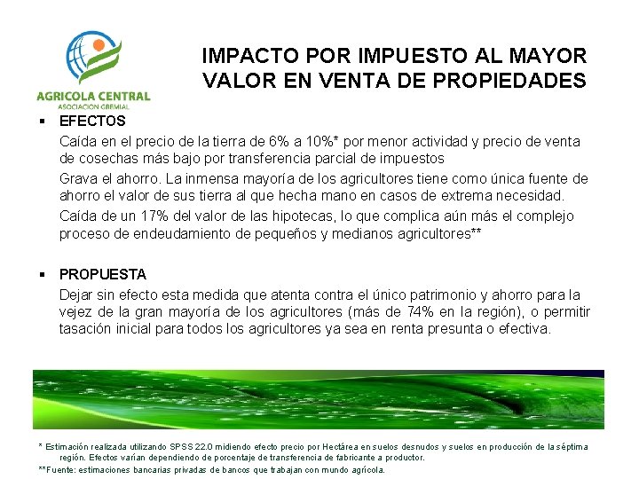 IMPACTO POR IMPUESTO AL MAYOR VALOR EN VENTA DE PROPIEDADES § EFECTOS Caída en