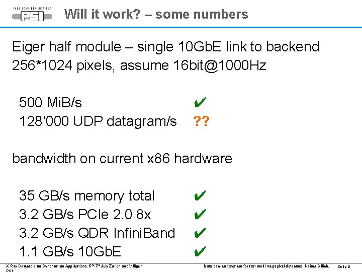 Will it work? – some numbers Eiger half module – single 10 Gb. E