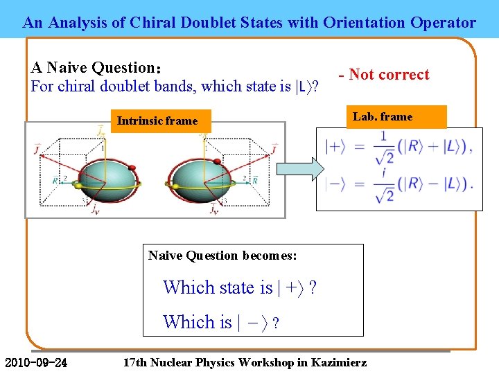 An Analysis of Chiral Doublet States with Orientation Operator A Naive Question： For chiral