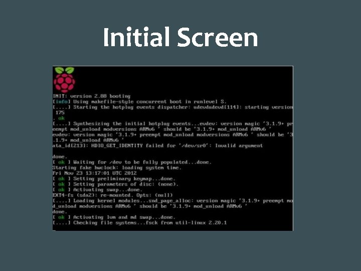 Initial Screen 