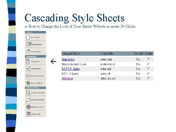 Cascading Style Sheets or How to Change the Look of Your Entire Website in