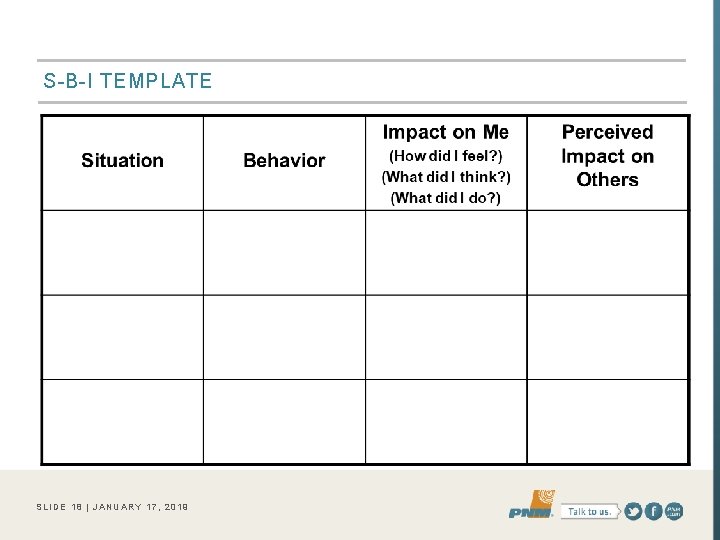 S-B-I TEMPLATE SLIDE 18 | JANUARY 17, 2019 