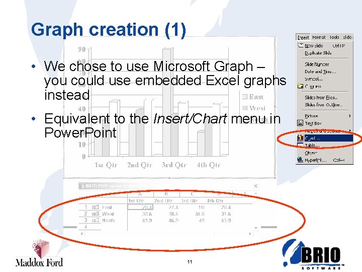 Graph creation (1) • We chose to use Microsoft Graph – you could use