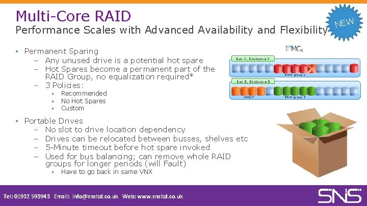 Multi-Core RAID Performance Scales with Advanced Availability and Flexibility Permanent Sparing – Any unused