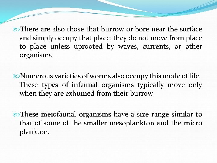  There also those that burrow or bore near the surface and simply occupy