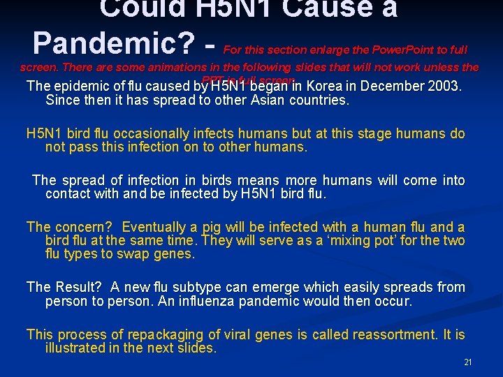 Could H 5 N 1 Cause a Pandemic? - For this section enlarge the