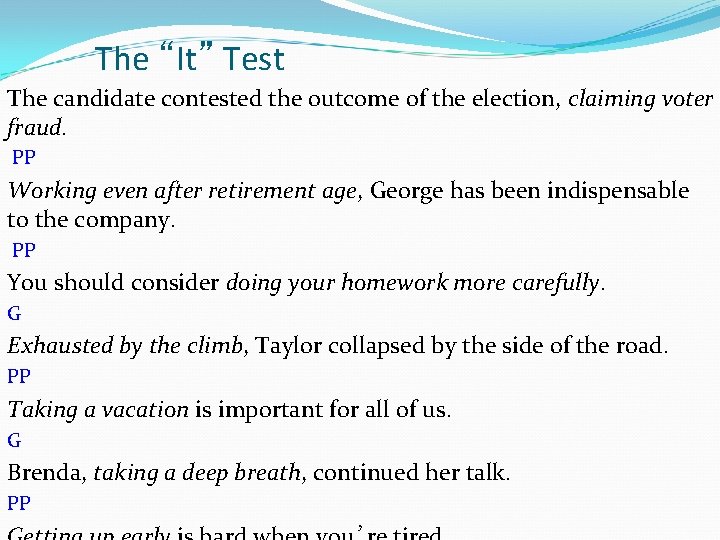 The “It” Test The candidate contested the outcome of the election, claiming voter fraud.