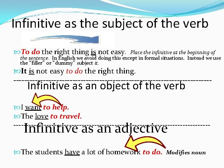 Infinitive as the subject of the verb To do the right thing is not