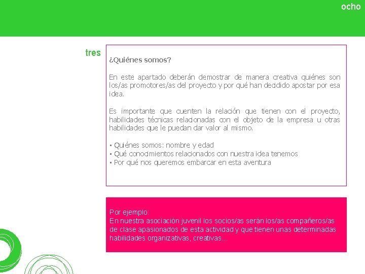 ocho tres ¿Quiénes somos? En este apartado deberán demostrar de manera creativa quiénes son