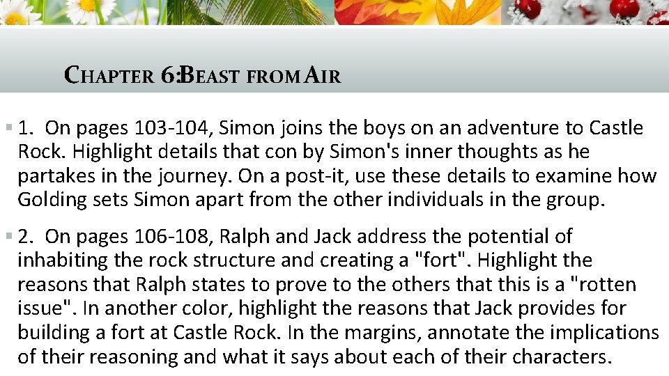 CHAPTER 6: BEAST FROM AIR § 1. On pages 103 -104, Simon joins the