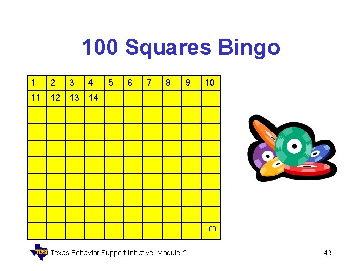 100 Squares Bingo 1 2 3 4 11 12 13 14 5 6 7