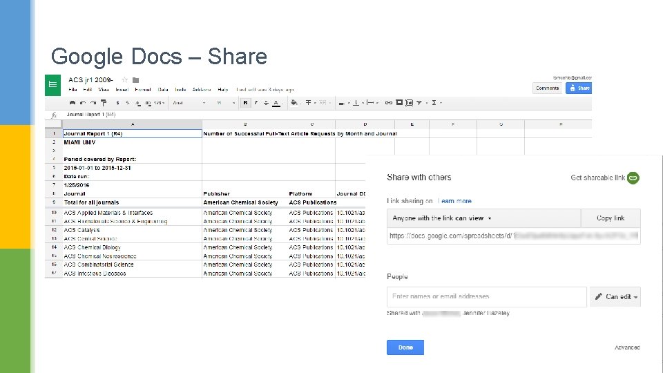 Google Docs – Share 