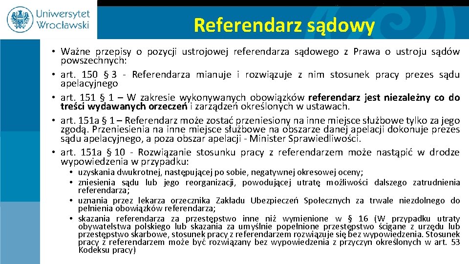 Referendarz sądowy • Ważne przepisy o pozycji ustrojowej referendarza sądowego z Prawa o ustroju