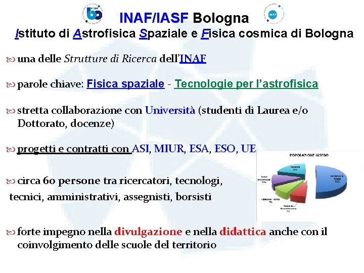 INAF/IASF Bologna Istituto di Astrofisica Spaziale e Fisica cosmica di Bologna una delle Strutture