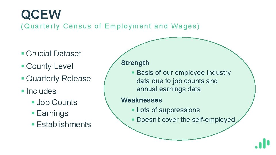 QCEW (Quarterly Census of Employment and Wages) § Crucial Dataset § County Level §