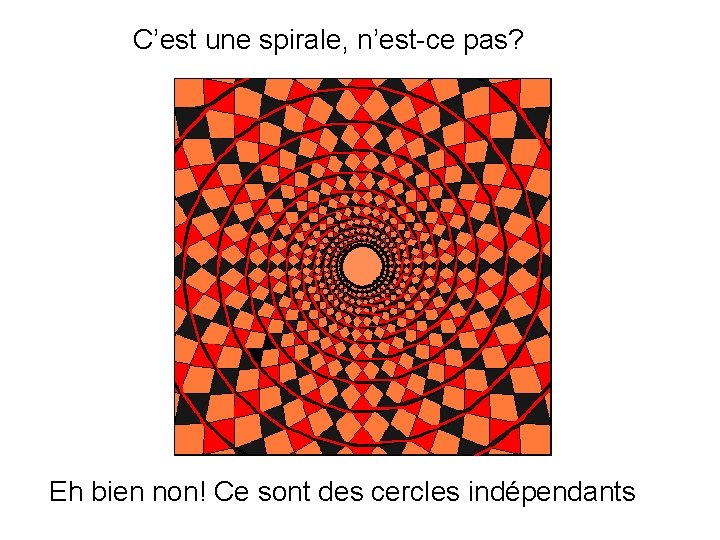 C’est une spirale, n’est-ce pas? Eh bien non! Ce sont des cercles indépendants 