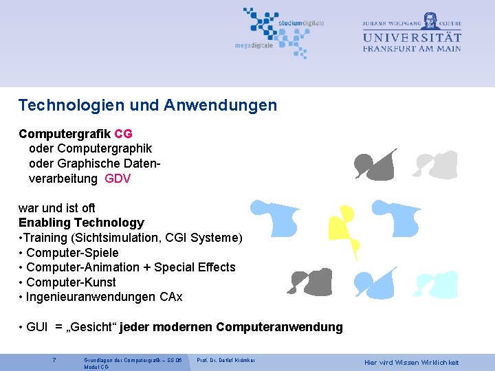 Technologien und Anwendungen Computergrafik CG oder Computergraphik oder Graphische Daten verarbeitung GDV war und