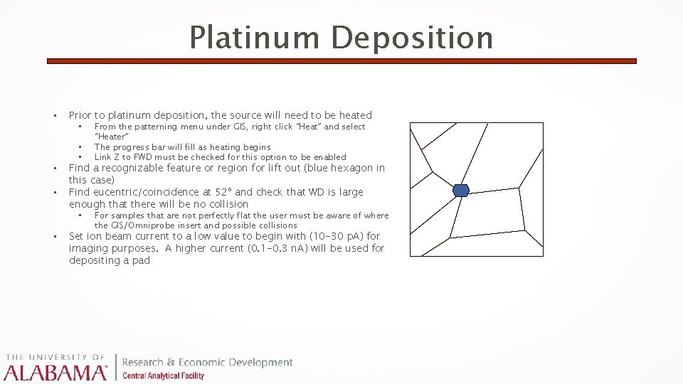 Platinum Deposition • Prior to platinum deposition, the source will need to be heated