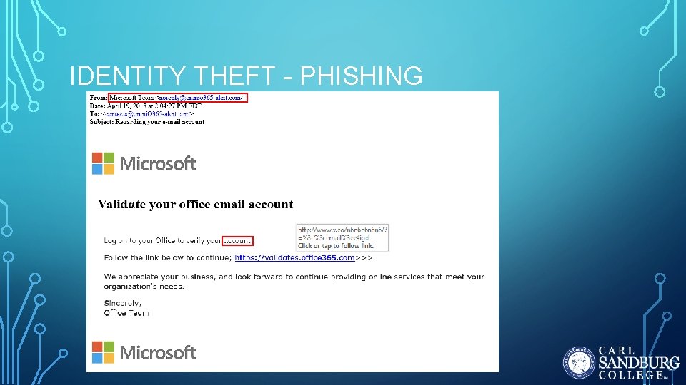 IDENTITY THEFT - PHISHING IDENTITY THEFT - PHISHING