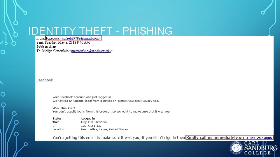 IDENTITY THEFT - PHISHING IDENTITY THEFT - PHISHING
