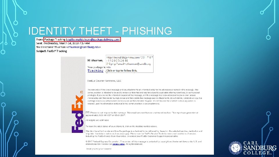 IDENTITY THEFT - PHISHING IDENTITY THEFT - PHISHING
