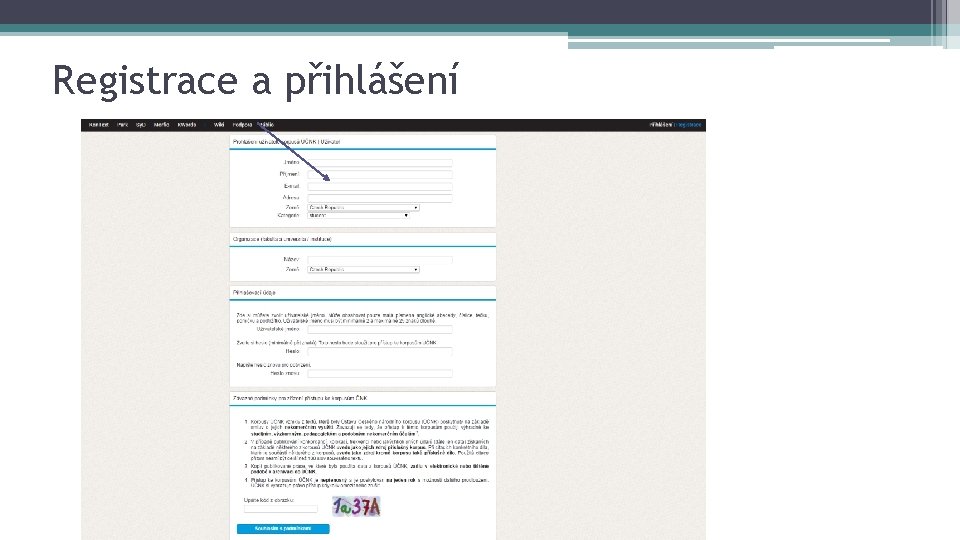 Registrace a přihlášení 