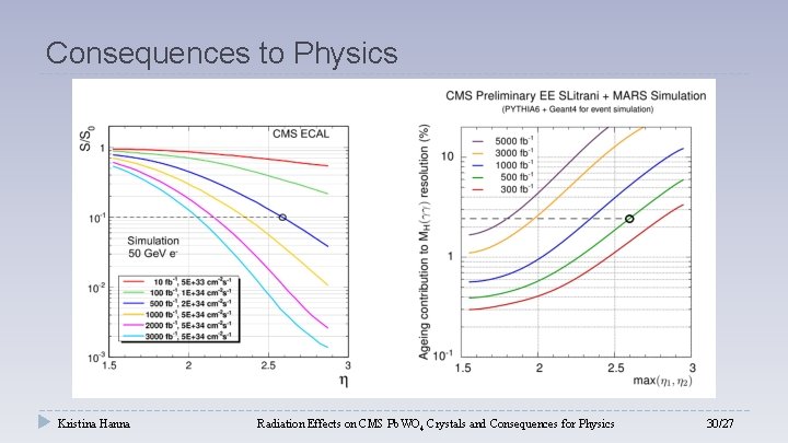 Consequences to Physics Kristina Hanna Radiation Effects on CMS Pb. WO 4 Crystals and