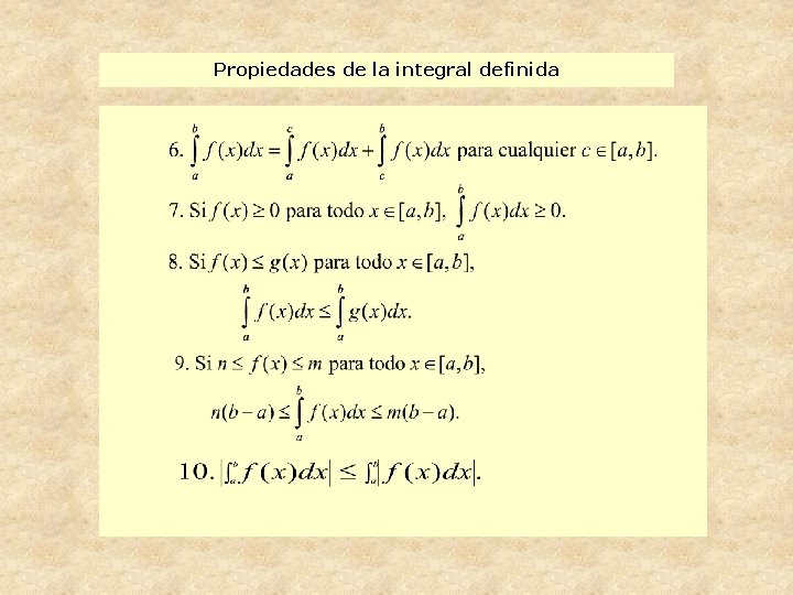 Propiedades de la integral definida 