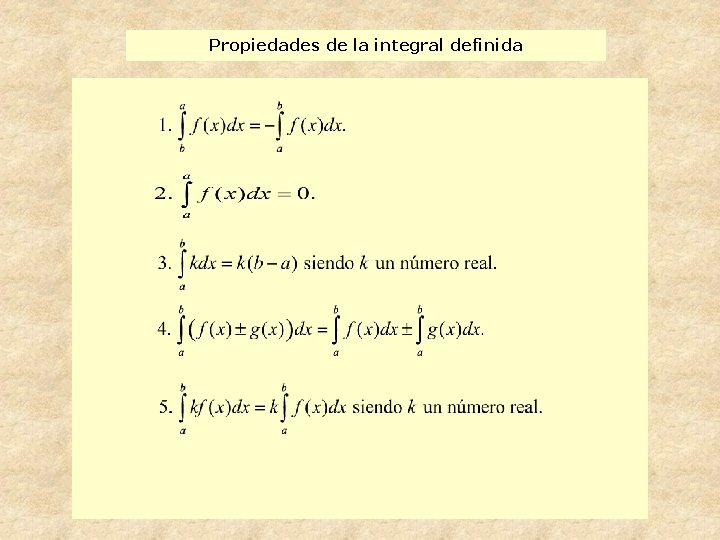 Propiedades de la integral definida 