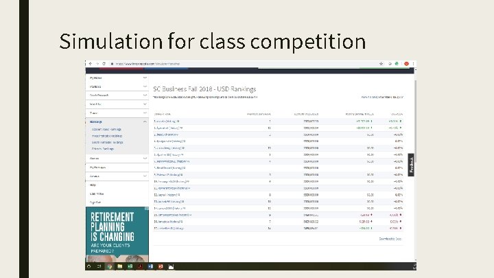 Simulation for class competition 