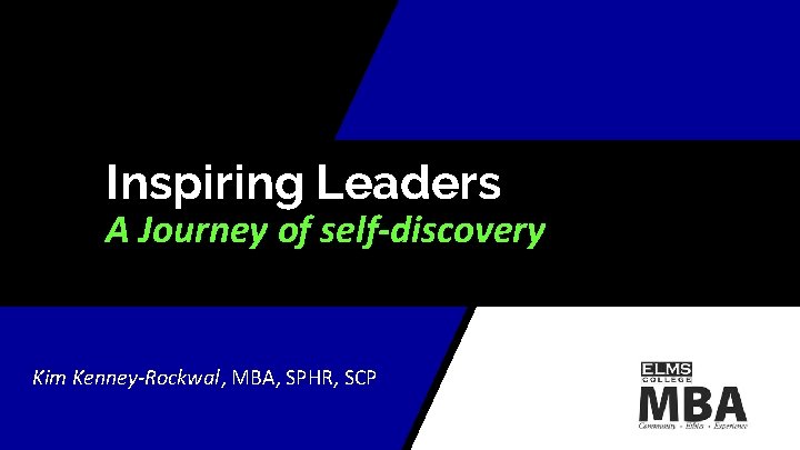 Inspiring Leaders A Journey of self-discovery Kim Kenney-Rockwal, MBA, SPHR, SCP 