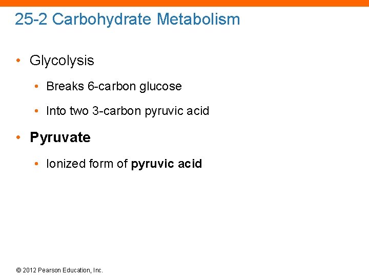 25 -2 Carbohydrate Metabolism • Glycolysis • Breaks 6 -carbon glucose • Into two